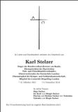 Traueranzeige Karl Stelzer