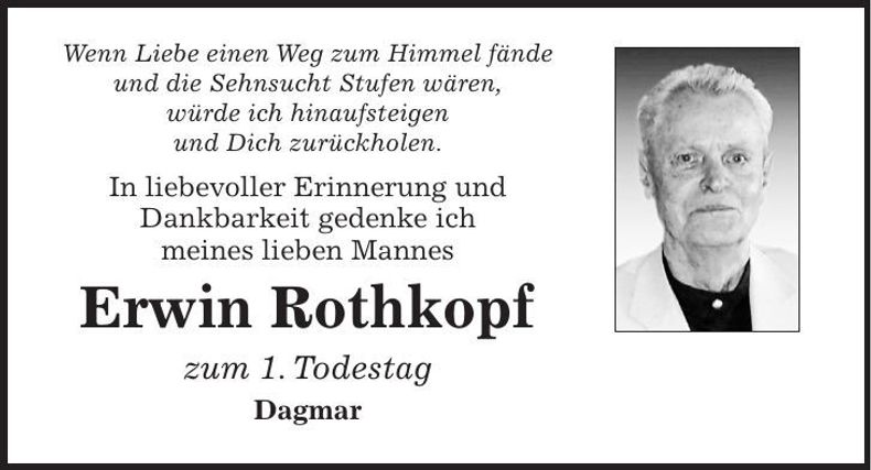 Traueranzeige Erwin Rothkopf