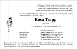 Traueranzeige Rosa Trapp