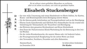 Traueranzeige Elisabeth Stuckenberger