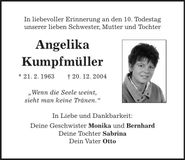 Traueranzeige Angelika Kumpfmüller