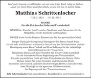 Traueranzeige Matthias Schrittenlocher
