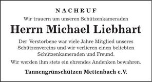 Traueranzeige Michael Liebhart