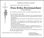 Traueranzeige Erika Forstenaichner