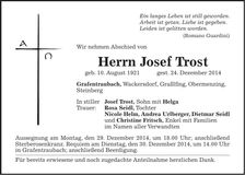Traueranzeige Josef Trost