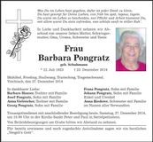 Traueranzeige Barbara Pongratz