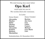 Traueranzeige Karl Bachhuber