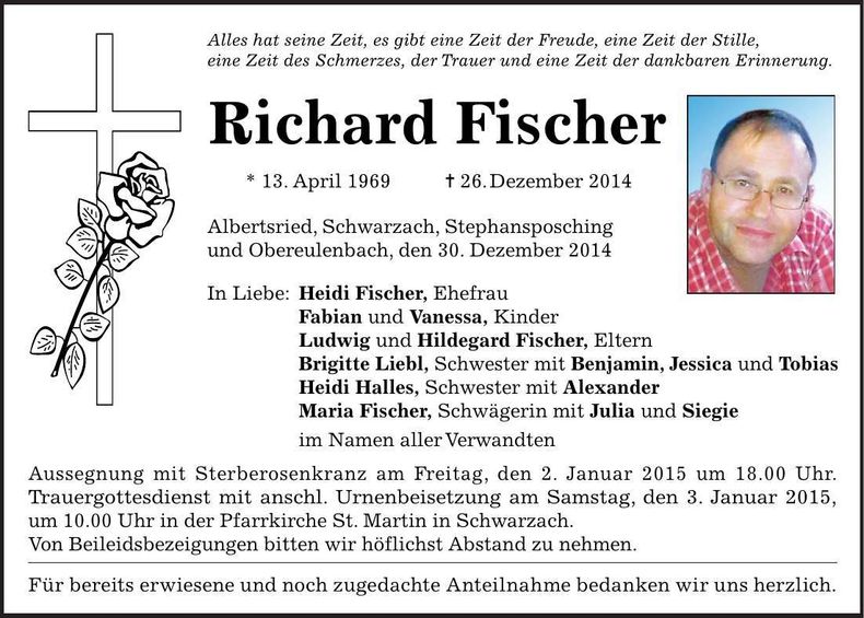 Traueranzeige Richard Fischer