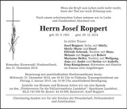 Traueranzeige Josef Roppert