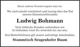 Traueranzeige Ludwig Bohmann