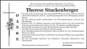 Traueranzeige Therese Stuckenberger