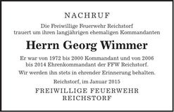 Traueranzeige Georg Wimmer