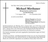 Traueranzeige Michael Miethaner