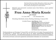 Traueranzeige Anna-Maria Krasic