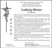 Traueranzeige Ludwig Obster