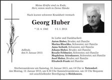 Traueranzeige Georg Huber