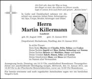 Traueranzeige Martin Killermann