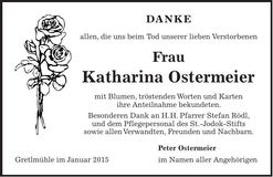 Traueranzeige Katharina Ostermeier