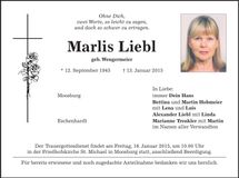 Traueranzeige Marlis Liebl