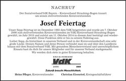 Traueranzeige Feiertag Josef