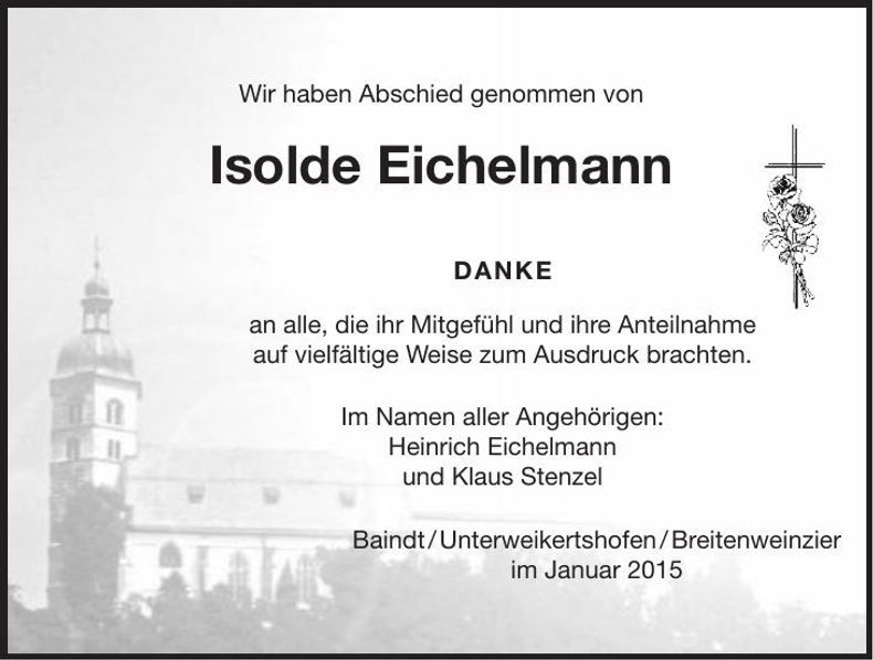 Traueranzeige Isolde Eichelmann