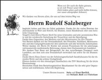 Traueranzeige Rudolf Salzberger