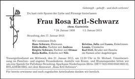 Traueranzeige Rosa Ertl-Schwarz
