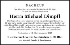 Traueranzeige Michael Dimpfl