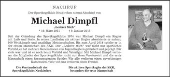 Traueranzeige Michael Dimpfl