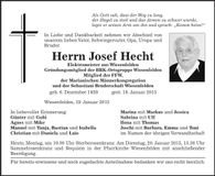 Traueranzeige Günter Hecht