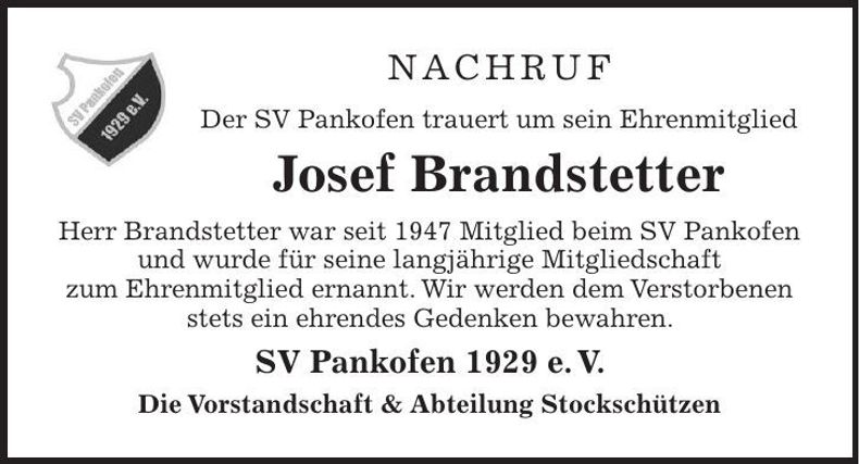 Traueranzeige Josef Brandstetter