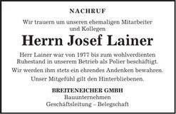 Traueranzeige Georg Ossner