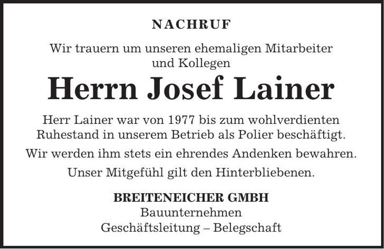Traueranzeige Georg Ossner