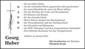 Traueranzeige Georg Huber