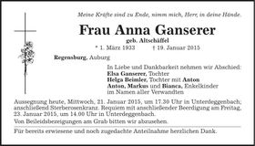 Traueranzeige Anna Ganserer