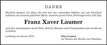 Traueranzeige Franz-Xaver Laumer