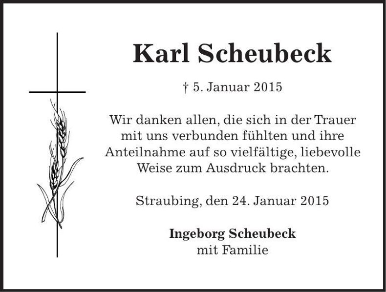 Traueranzeige Karl Scheubeck