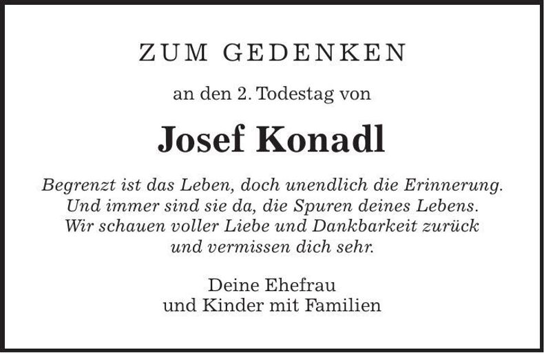 Traueranzeige Josef Konadl
