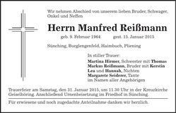 Traueranzeige Manfred Reißmann