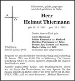 Traueranzeige Helmut Thiermann