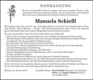 Traueranzeige Manuela Schießl