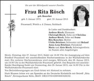 Traueranzeige Rita Rösch