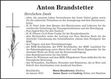 Traueranzeige Anton Brandstetter