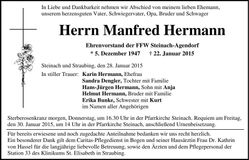 Traueranzeige Manfred Hermann
