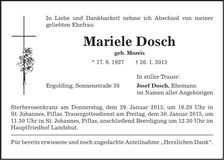 Traueranzeige Mariele Dosch