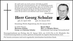Traueranzeige Georg Schulze