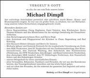 Traueranzeige Michael Dimpfl