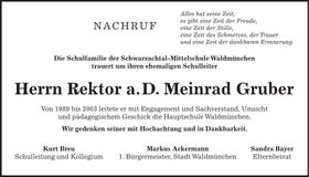 Traueranzeige Meinrad Gruber