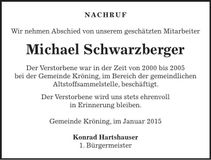 Traueranzeige Michael Schwarzberger