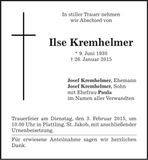 Traueranzeige Ilse Kremhelmer